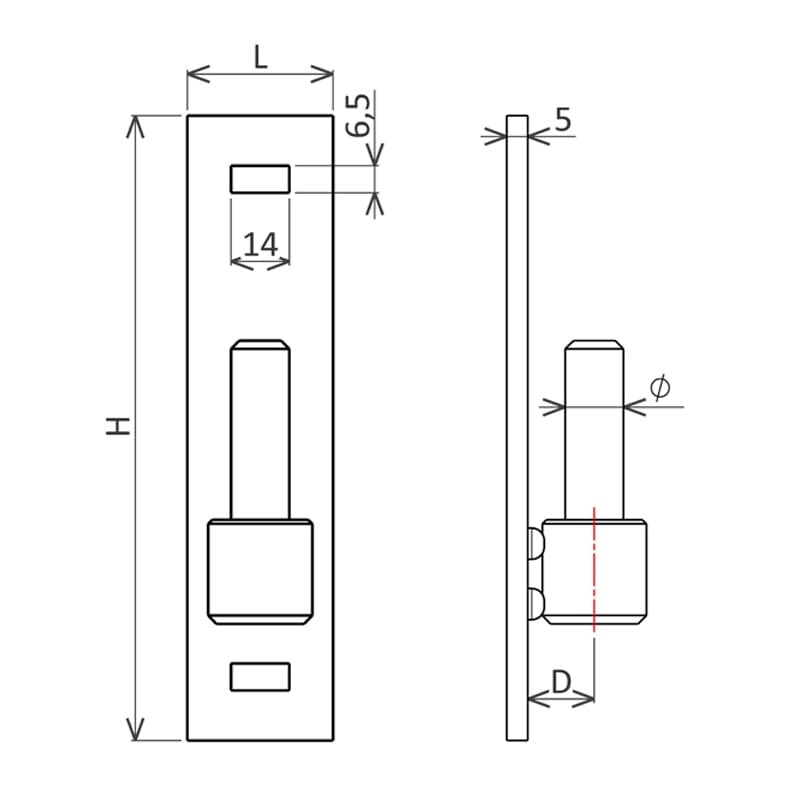 Kloben mit quadratischer Platte 2 Lichter - Abbildung 2