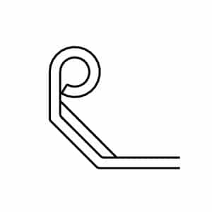 Penture bout feston coudée R1 Longueur 850 mm